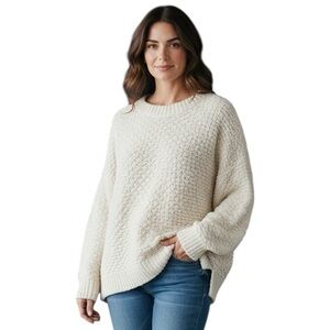 Miracle Beige Round neck Long Sleeve Cozy Soft Lightweight knit Sweater